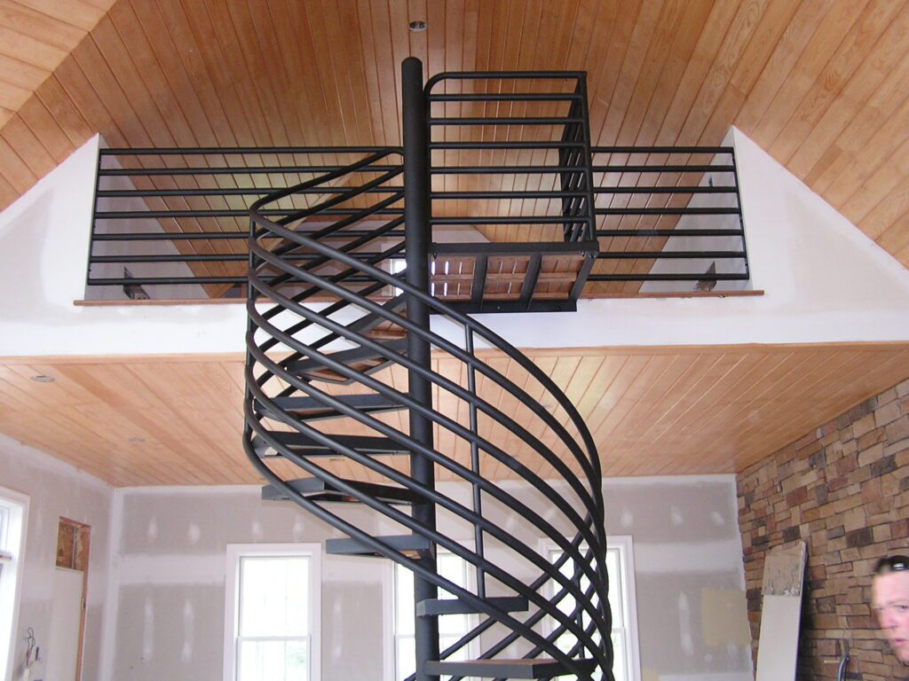 8 Line Deco Angle Frame Spiral Stair 