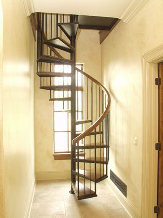 Standard Spiral Stair with Wood Accents 