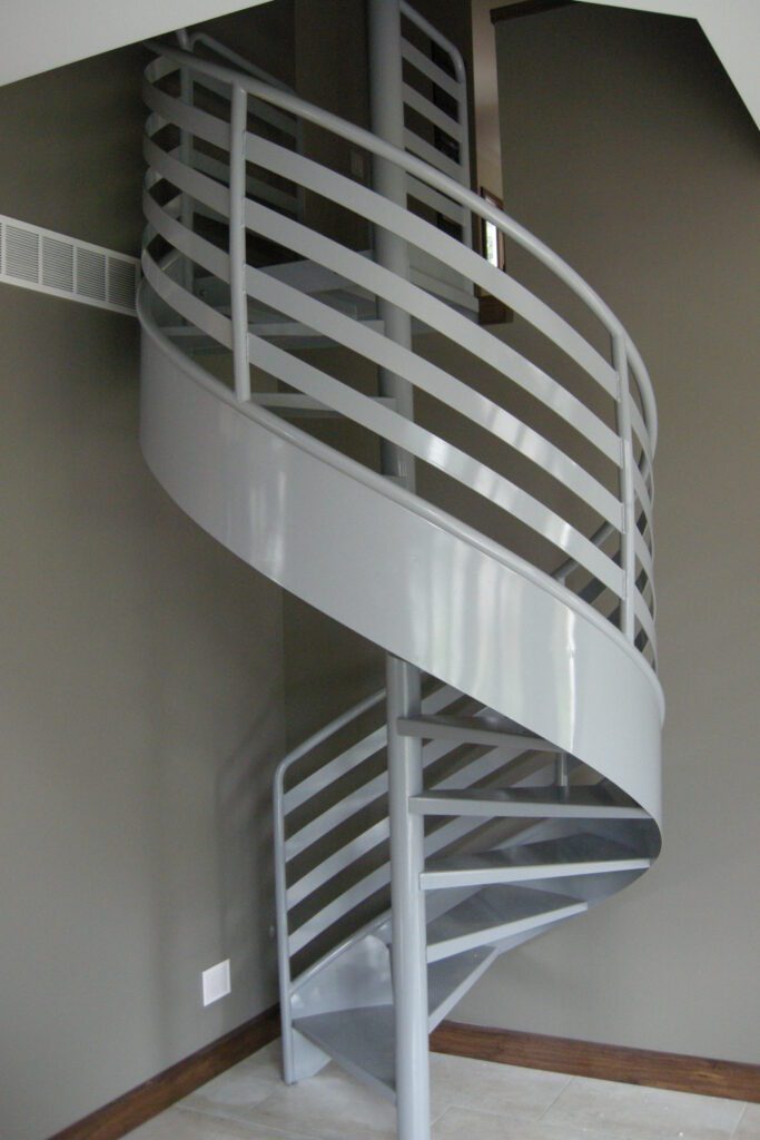 6 Line Deco Spiral Stair made with Flat Bar and Flat Plate Stringer