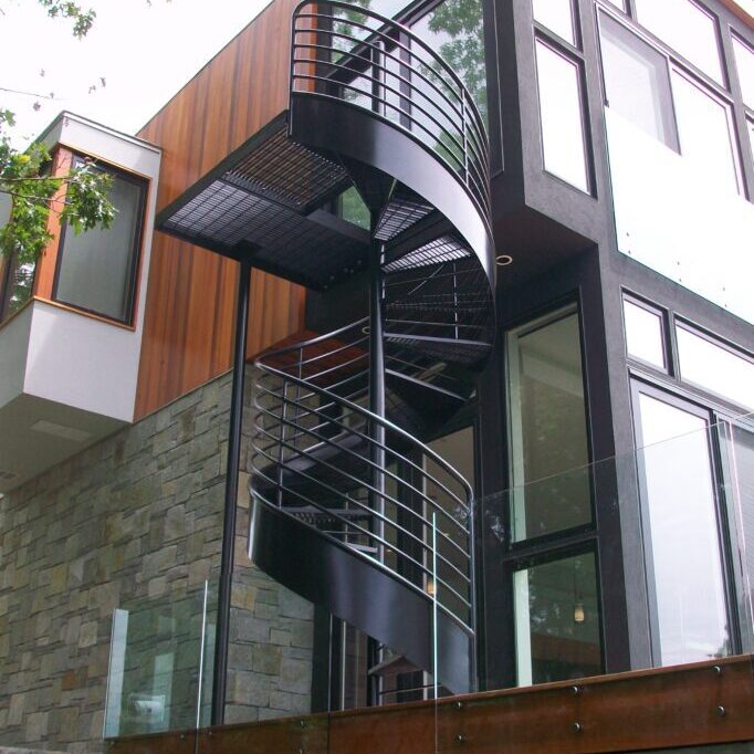 7 Line Deco Spiral Stair with Flat Plate Stringer 
